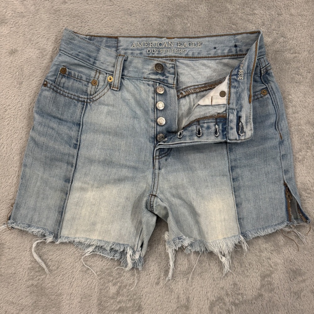 American Eagle Cut‎ Off Shorts Womens 0 Vintage High Rise Button Fly 3.5" Inseam